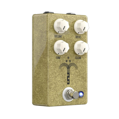 Morning Glory Clean Overdrive Pedal with transparent tone, featuring control knobs for volume, drive, tone, and clean.