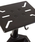 Top view of 32 Inch Bench Grinder Stand With Water Pot, Rock Solid Heavy Duty Cast Iron And Steel Construction, Anti Slip Mounting Plate