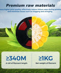 Rapid PLA Filament Ruby Red 1.75mm 1kg Spool shown with a vibrant sunflower backdrop, highlighting premium raw materials.
