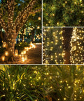 Two Pack 200 LED Solar String Lights For Outdoors Waterproof With 8 Modes And Memory Function Auto On Off Warm White Party Ready