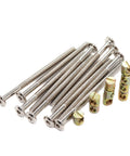 Hella Sturdy M6x100mm Bunk Bed Bolts Compatible With Ikea Bed Frames Headboard Screws With Barrel Nuts Includes 4Mm Hex Key Tool Fastener Kit Pack Of 20 Pieces showing bolts and barrel nuts.