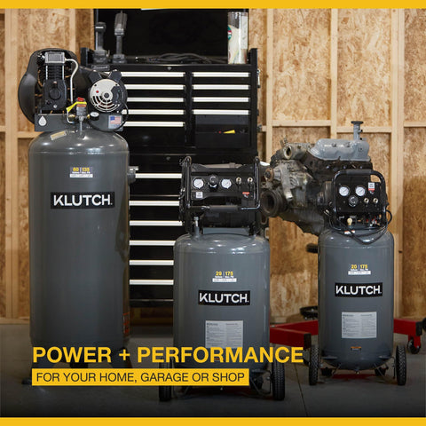 Set of industrial air compressors with 29 Gallon Portable Air Compressor With 2.5 HP Motor, 120 Volt Power, 175 PSI Max for heavy-duty tasks.