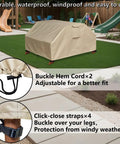 Kids Picnic Table Cover Weatherproof And Waterproof 40x40x21 Inches UV Resistant Shield on outdoor table with straps and cords