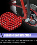 60 Tooth Sprocket 420 Mini Bike Chain Kit Replacement For Coleman CT200U CT200UEX BT200X Baja Warrior with red chain