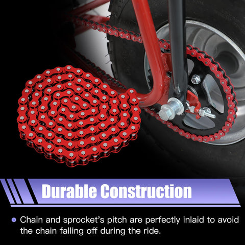 60 Tooth Sprocket 420 Mini Bike Chain Kit Replacement For Coleman CT200U CT200UEX BT200X Baja Warrior with red chain