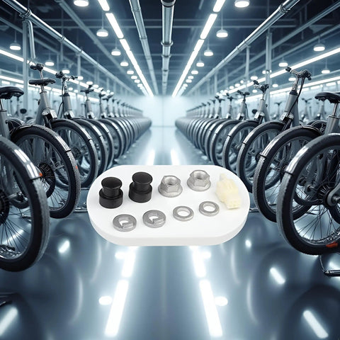 Hub Motor Axle Lock Nut Set With Front Lock Nut Washer And Nut Cover For 12mm Shaft On Electric Bikes Replacement Wheel Accessory Kit To Keep Your E Bike Rolling Smoothly