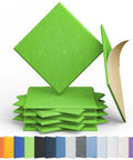12 Pack Square Acoustic Foam Panels Self Adhesive Sound Dampening Wall Tiles For Home Studio Or Apartment Easy Peel Stick, Fruit Green color.
