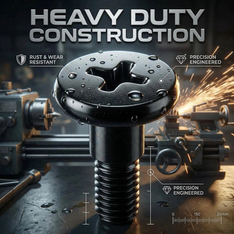 Heavy Duty Short M6 Step Bolt with rust-resistant coating, perfect for outdoor gas grill side shelves replacement.
