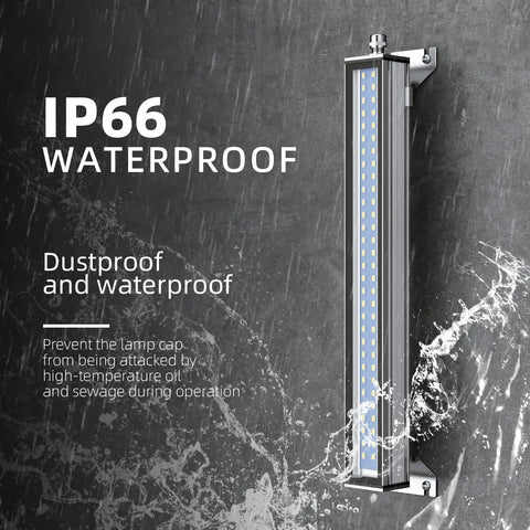 Industrial LED Tube Light 40W Explosion Proof IP67 Work Lamp With 1.8m Cable And Plug For Machine Tools CNC, Waterproof Flood Lighting