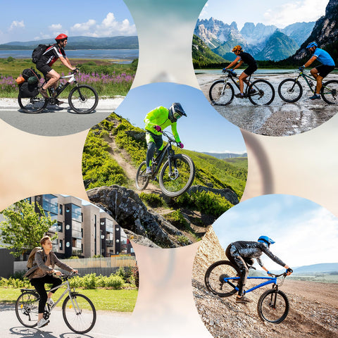 Bucklos MTB hydraulic disc brake set with aluminum levers; left-front 800mm, right-rear 1450mm for e-bikes