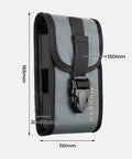 Built Tough Barcode Scanner Holster For Zebra Tc75x Tc52 Tc57 Tc72 with dimensions 110x165x20-40mm and solid metal clip.