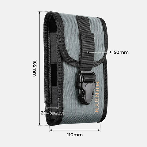 Built Tough Barcode Scanner Holster For Zebra Tc75x Tc52 Tc57 Tc72 with dimensions 110x165x20-40mm and solid metal clip.