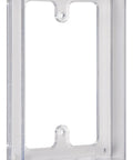Hinged Clear Polycarbonate Protective Cover For Single-Gang Boxes With Built-In Mounting Plate, shown closed, front view.