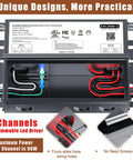 Plug And Play 24V Dimmable LED Driver Transformer For Smooth Dimming And Flicker Free Performance Compatible With Lutron Leviton Switches Ideal For 24V LED Strips Modules And Bulbs Triac ELV MLV Ready, 2-channel metal enclosure
