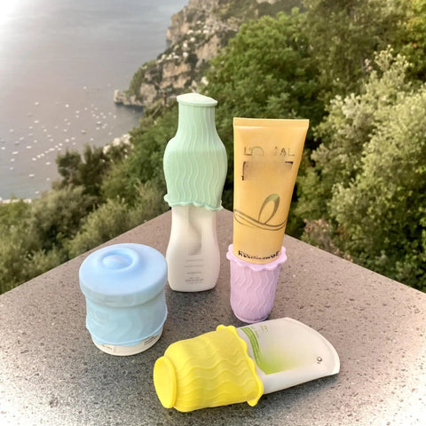 Elastic Toiletry Sleeve Set Keeps Liquids From Leaking In Luggage, Leak Proof Travel Bottle Covers For Standard And Travel Sized Toiletries