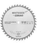 10 Inch Premium Crosscut Saw Blade Featuring 40 HI ATB Teeth And A 5/8 Inch Arbor for precise cuts and smooth trimming.