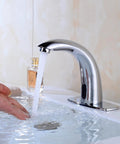 Touchless Bathroom Sink Faucet With Motion Sensor Hands Free Infrared Tap For Commercial Use Battery Operated Control Box