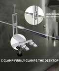 Knife Sharpening Kit With 360 Flip Dual Clamp And Quick C Clamp Fix Angled Sharpener For 15 To 27 Degrees shown with desktop C clamp