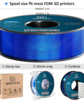Flexible TPU Filament 1.75mm 95A High Elasticity 3D Printer Filament 1Kg Spool For Daily Wear And Tough Prints Fits Most FDM Printers Clear Blue Dope
