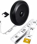 Two Pack Soft Flexible Retractable Tape Measure Set For Body Measurements, Sewing And Fabric, Tailor And DIY Projects, Black Quick Retract Tape