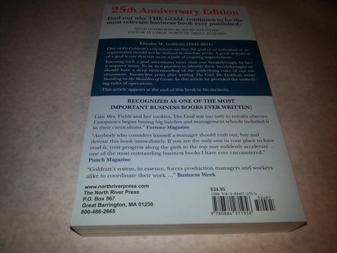 Back cover of 40th Anniversary Edition Of A Fast Paced Management Classic Teaching The Theory Of Constraints for industry managers