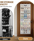 Over The Door Shoe Organizer With Breathable Mesh 10 Tier Holds 30 Pairs White Closet Storage Space Saver comparison image