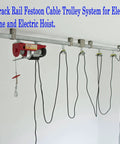 Cable Trolley For Electric Hoist And Crane, C Track Rail Festoon System installation with cables on rail