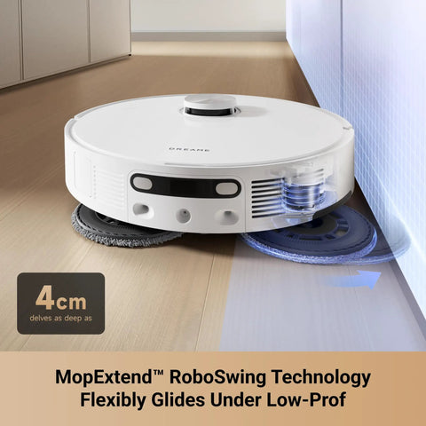 Robot Vacuum And Mop With Crazy 10000 Pa Suction MopExtend Tech All In One Base Station cleaning under furniture edge