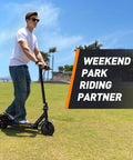 Long Range Electric Scooter For Adults Who Want To Cruise With 21 Mile Per Charge, 350W Motor, 18 MPH Top Speed in park
