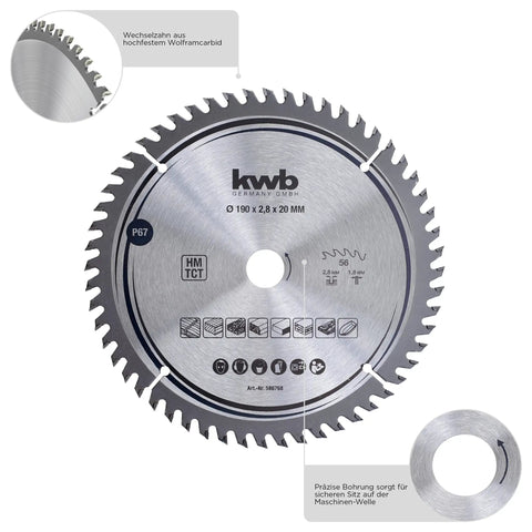Premium 200 mm Carbide Tipped Circular Saw Blade With Sixty Four Fine Teeth for smooth cuts in hardwood and plywood.