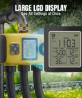 Large LCD display of Three Zone Sprinkler Timer For Outdoor Irrigation, Beefy Heavy Duty Controller With Manual Watering.