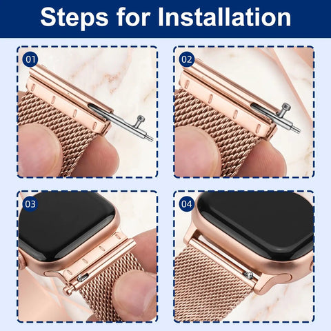 Step-by-step installation guide for All In One Quick Release Watch Band Pins Kit with 100 pieces of 14 to 24mm spring bars.