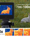 Tough Thermal Night Vision Hunting Scope With 320x240 Infrared Sensor Real Time 50Hz Frame showing rabbit, mounted on 21mm rail.