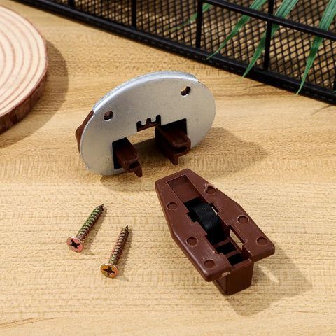 10 Sets Drawer Slide Repair Kit With Rails, Track Guide And Roller components on wooden surface
