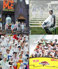Emergency Disposable Rain Ponchos With Drawstring Hood For Adults Family Pack Clear 10 Pack shown worn in theme park and rain settings
