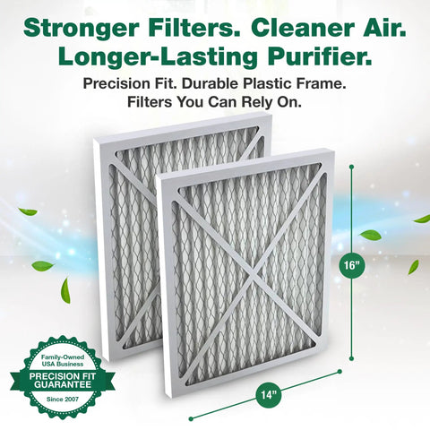 Two Pack Replacement Air Purifier Filters Compatible With Hunter Brand Part 30931 And Models 30201 30212 301213 16x14 inches