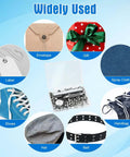 Durable Quarter Inch Grommet Kit With Tool Set Of 120 Metal Eyelets And Punch Tools displays usage on various items.