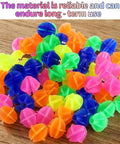 216 Piece Multicolor Bike Wheel Spokes Beads Clip On Decorations shown in assorted colors on wooden surface