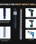 Pro Grade M8x1.0 Thread Repair Kit with stainless steel inserts, HSS drill, tap, and counterbore for impact drills, shown with drivers.
