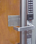 Heavy Hitter Electric Door Lock With Built In Wireless Card Reader And Passcode Entry, Boss Level Access Solution For Commercial Buildings, 2000 User Capacity, Satin Chrome Housing, Solid Networx Enabled Security Rig on a door