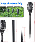 Outdoor Solar Torch Lights 6 Pack With Realistic Flickering Flame Effect Waterproof Pathway Lights For Garden Yard Patio