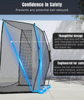 Side view of 10 X 8 Feet Golf Cage Practice Net With HD Impact Screen And Simulator, highlighting safe bounce-back design.