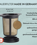Reusable Stainless Steel Coffee And Tea Infusing Mesh Brewing Basket Medium Black Brew Nerd Approved shown with specifications