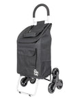 Stair Climber Trolley Dolly Cart With 6 Wheel Design, Grab-And-Go Ultra Lightweight Folding Utility Wagon For Stairs in black