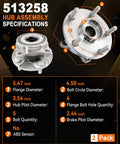 Heavy Duty Front Wheel Bearing Hub Assembly For Toyota Rav4 2006 To 2018 showing specifications including dimensions and bolt details.