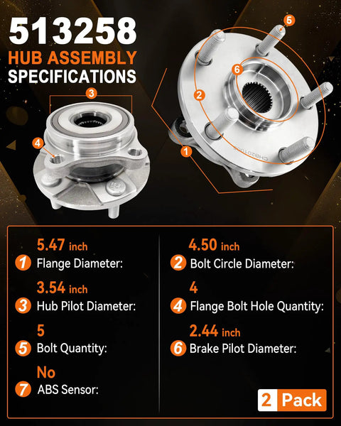 Heavy Duty Front Wheel Bearing Hub Assembly For Toyota Rav4 2006 To 2018 showing specifications including dimensions and bolt details.