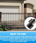 Heavy Duty Weld On Gate Hinges Barrel Style Set Of 6, 3 1/4 Inch By 1 5/8 Inch, 4 Gauge Steel, Durable Gate Hardware For Fence Gates Up To 100 Lbs, Built Tough For Long Lasting Performance And Easy Install on metal fence gate
