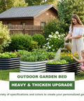 Three Pack Galvanized Raised Garden Beds 4x2x1.5 Feet Outdoor Planter Boxes For Vegetables Fruits Flowers And Plants Easy Assembly Durable Metal Construction Weather Resistant Yard Ready Silver with a woman and child watering plants