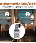 Dusk To Dawn Photocell Sensor For Outdoor Lighting 2 Pack Auto On Off Photoelectric Switch demonstration with porch lights