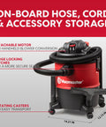Beast All In One Wet Dry Vacuum With Detachable Blower 6 Gallon 5 Peak HP 70 CFM Suction 190 MPH Blower Easy One Hand Release